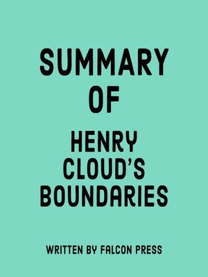 cover image of Summary of Henry Cloud's Boundaries